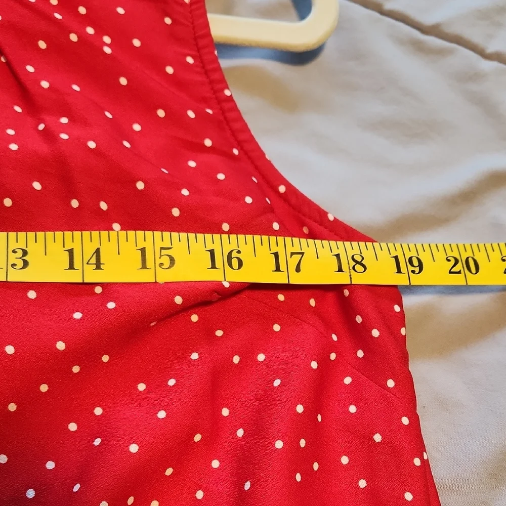 Red Polka Dot Sleeveless Dress- Last Chance - Picture 8 of 9